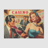 Papier Mousseline Illustration vintage Couple Casino (Recto)