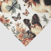 Papier Mousseline Illustration Vintage de chien Papillon (Détail)