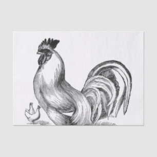 Papier Mousseline Illustration vintage de coq