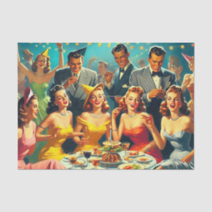 Papier Mousseline Illustration vintage Party