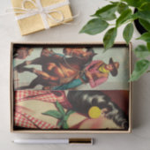 Papier Mousseline Illustration vintage Pulp Cowgirl (Cadeau)