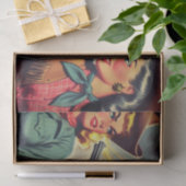 Papier Mousseline Illustration vintage Pulp Cowgirls (Cadeau)