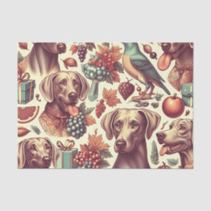Papier Mousseline Illustration vintage sans fil Weimaraner