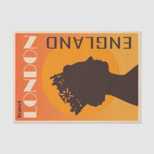 Papier Mousseline Illustration vintage Visite Londres, Angleterre