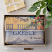 Papier Mousseline Illustration vintage Voyage Athènes, Grèce (Cadeau)
