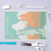 Papier Mousseline Illustration vintage Voyage New York (Artisanat)