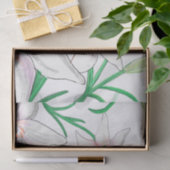 Papier Mousseline Illustration White Lily (Cadeau)