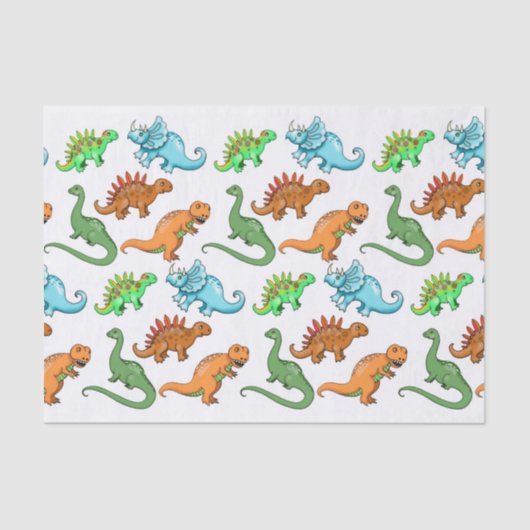 Papier Mousseline Illustrations de dinosaures pour enfants mignons (Recto)