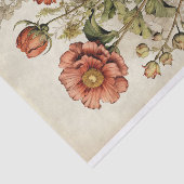 Papier Mousseline Illustrations de fleurs botaniques sur le parchemi (Détail)