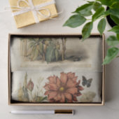 Papier Mousseline Illustrations de fleurs botaniques sur le parchemi (Cadeau)