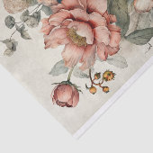 Papier Mousseline Illustrations de fleurs botaniques sur le parchemi (Détail)