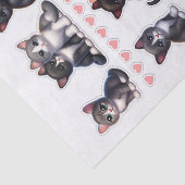 Papier Mousseline Illustrations de Kitten noir, blanc et gris (Détail)