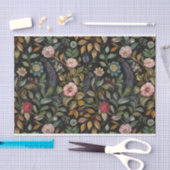 Papier Mousseline Illustrations florales botaniques sur Arrière - pl (Artisanat)