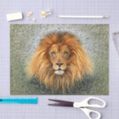 Papier Mousseline Image d'art de peinture de photographie de lion (Artisanat)