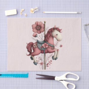 Papier Mousseline Image de cheval de carrousel fantaisiste