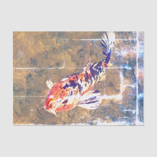 Papier Mousseline Image japonaise patinée Koi (Recto)