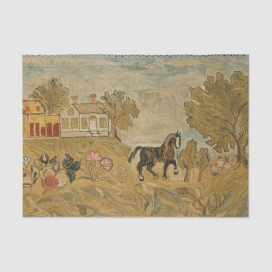 Papier Mousseline Image vintage du cheval antique (Recto)