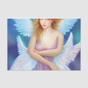 Papier Mousseline Imaginaire Angel rose et bleu découpage