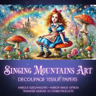 Papier Mousseline Imaginaire Art Alice Sur Champhroom Wonderland Déc