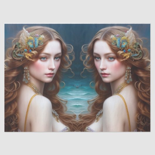 Papier Mousseline Imaginaire Belle Sirène Princesse Découpage (Recto)