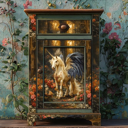 Papier Mousseline Imaginaire bleu Unicorn Woodland Decoupage