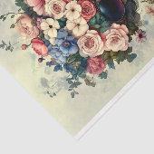 Papier Mousseline Imaginaire Chic Femme Avec Fleurs Vertes AJ3 Décou (Détail)