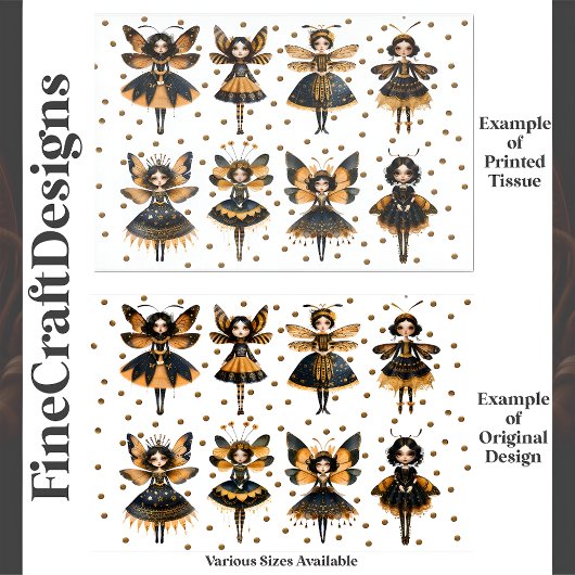 Papier Mousseline Imaginaire de découpage E5 de poupées d'abeilles g