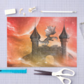 Papier Mousseline Imaginaire, dragon sur le château (Artisanat)