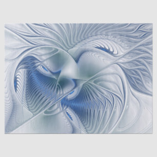 Papier Mousseline Imaginaire dynamique tons bleus Abstraits Art frac