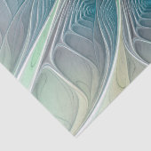 Papier Mousseline Imaginaire fleuri Moderne Bleu Vert Fractal Fleur (Détail)