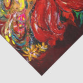 PAPIER MOUSSELINE IMAGINAIRE FLEURS ROUGES (Détail)