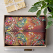 PAPIER MOUSSELINE IMAGINAIRE FLEURS ROUGES (Cadeau)