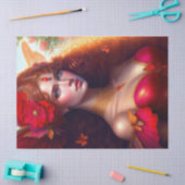 Papier Mousseline Imaginaire Fleurs rouges Fleurs rouges Découpage (Artisanat)