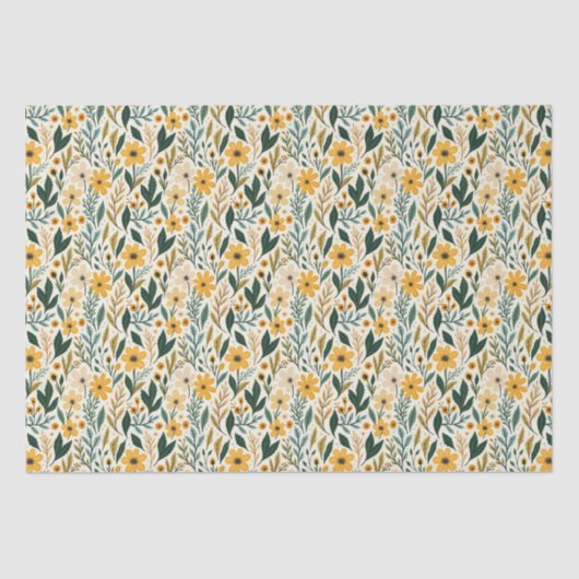 Papier Mousseline Imaginaire floral de Boho (Recto)