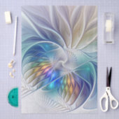 Papier Mousseline Imaginaire Floral, Fleur Fractale Abstraite coloré (Artisanat)