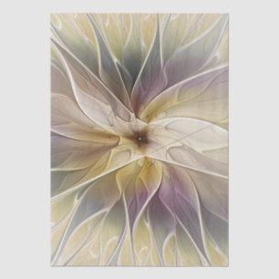 Papier Mousseline Imaginaire Floral Gold Eggplant Art Fractal Abstra