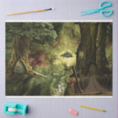 Papier Mousseline Imaginaire Forêt Maison 2 Découpage Papier Tissu (Artisanat)