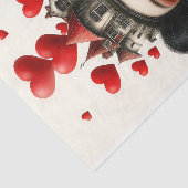 Papier Mousseline Imaginaire gothique Fille, Maisons et Coeurs AX2 D (Détail)