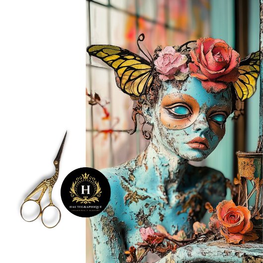 Papier Mousseline Imaginaire Gothique Gargoyle Butterfly Wings Décou