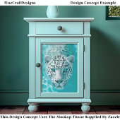 Papier Mousseline Imaginaire Leopard Dans Aqua Water DV8R Découpage