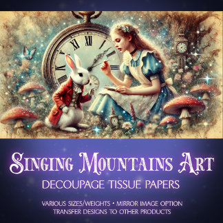 Papier Mousseline Imaginaire lunaire vintage Découpage de lapin Alic