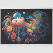 Papier Mousseline Imaginaire Lune Fille 1 Découpage papier (Recto)