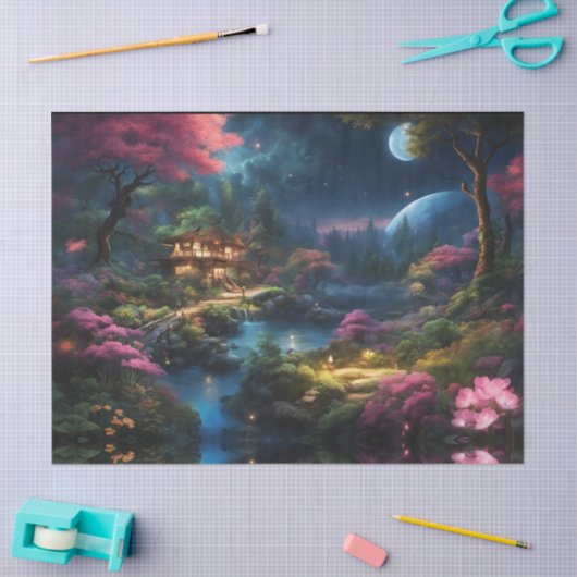 Papier Mousseline Imaginaire Maison et jardin (Artisanat)