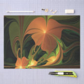 Papier Mousseline Imaginaire Plante Abstrait rouille verte Brown fra (Artisanat)