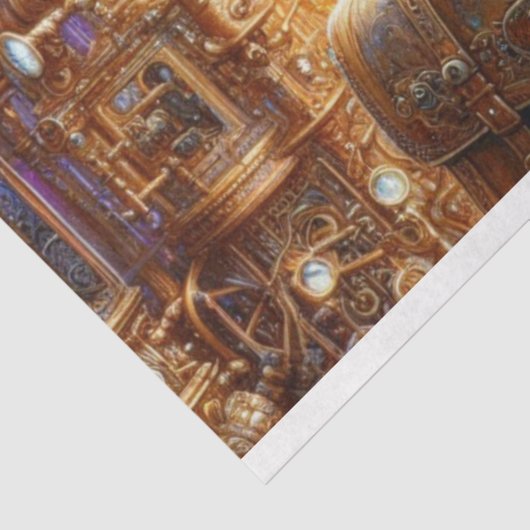 Papier Mousseline Imaginaire Rabbit mécanique Steampunk Decoupage (Détail)