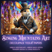 Papier Mousseline Imaginaire Rabbit mécanique Steampunk Decoupage