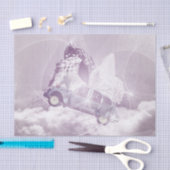 Papier Mousseline Imaginaire rose Cheval Volant Voiture Papillon Fée (Artisanat)