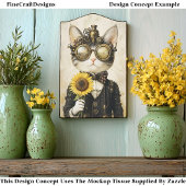 Papier Mousseline Imaginaire Steampunk Chat, Sunflowers AL1F Découpa
