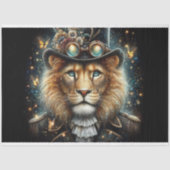 Papier Mousseline Imaginaire Steampunk Lion victorien Découpage (Recto)