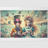 Papier Mousseline Imaginaire Tea Party Alice et Mad Hatter Découpage (Recto)